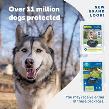 Load image into Gallery viewer, A happy dog enjoying their yard and 2 packaging options you may receive PetSafe has a new brand look Over 11 million dogs protected

